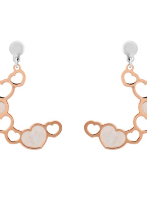 Orphelia 'Maliya' Dames 925 Sterling Zilveren Oorbellen - Zilver/Roze ZO-7388