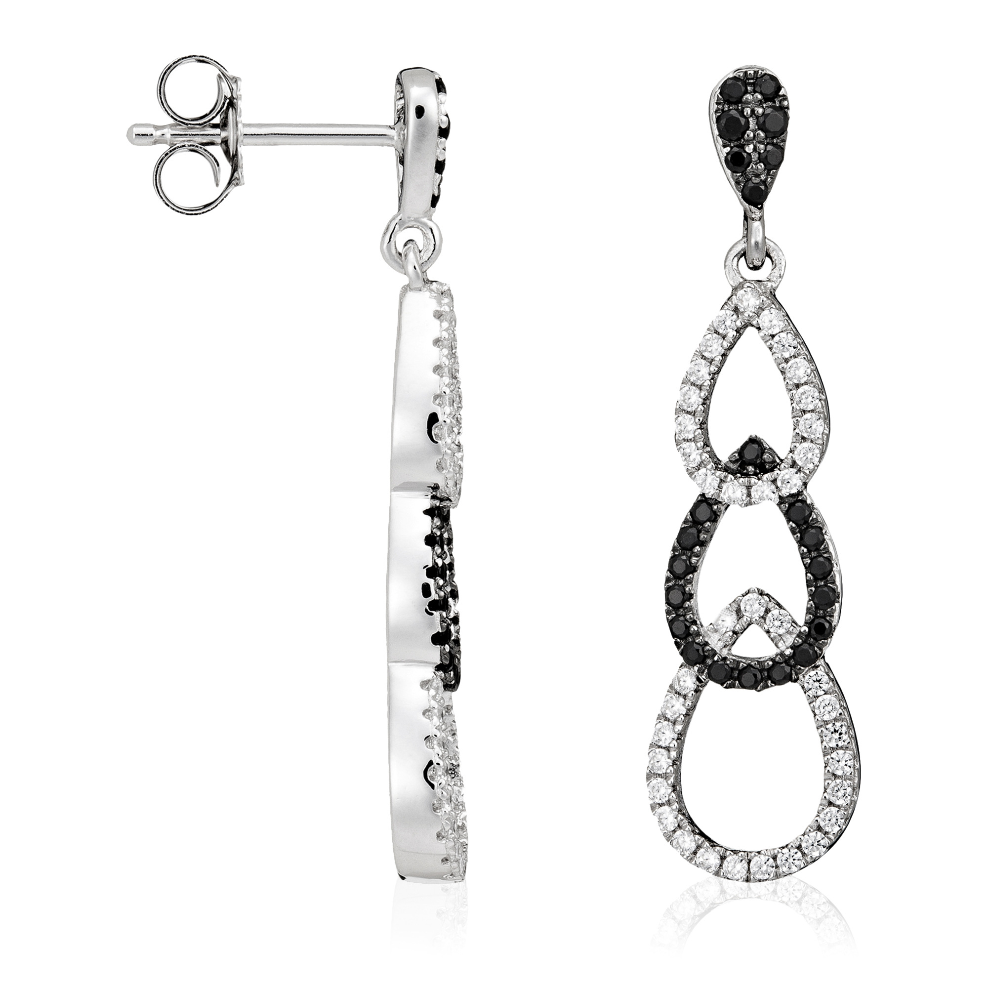 Orphelia Dames 925 Sterling Zilveren Dangler Oorbellen - Zilver ZO-5230