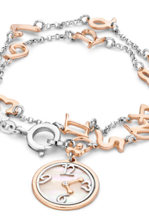 Orphelia Dames 925 Sterling Zilveren Armband - Zilver/Roze ZA-7174