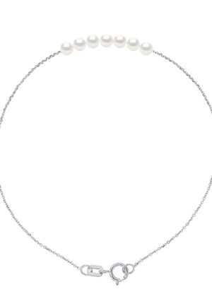 TRINIDAD Bracelet 7 Water Parels Sweet Ronde 34mm White Natural White Gold Chain Convict