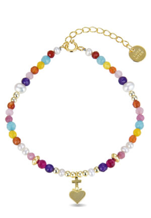 Alternative view of Luxenter 925 Sterling Zilveren Armband met Veelkleurig Kristal in 18K Geel Goud - Nymox