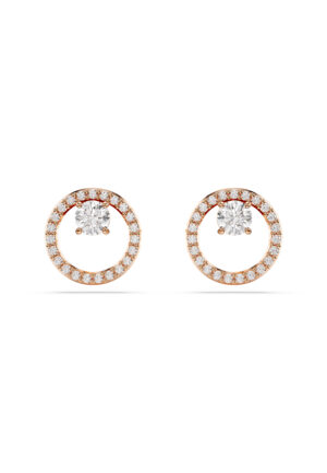 Swarovski 'Dextera' Dames Vergulde Metalen Stud Oorbellen - Roze 5692263