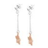 Orphelia 'Dilara' Dames 925 Sterling Zilveren Oorbellen - Zilver/Roze ZO-7184