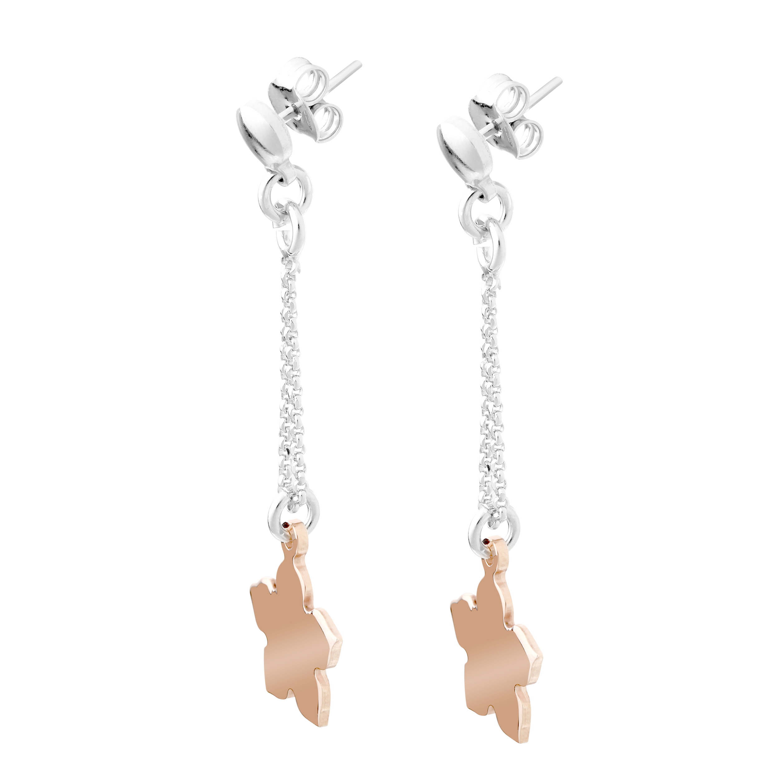Orphelia 'Dilara' Dames 925 Sterling Zilveren Oorbellen - Zilver/Roze ZO-7184