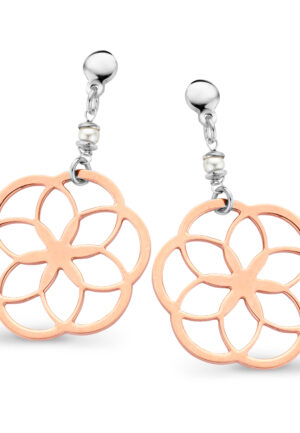 Orphelia 'Zahara' Dames 925 Sterling Zilveren Oorbellen - Zilver/Roze ZO-7182