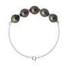 Armband met 5 Echte Gecremeerde Tahiti ParelEN DOOR Circled 8-9 mm