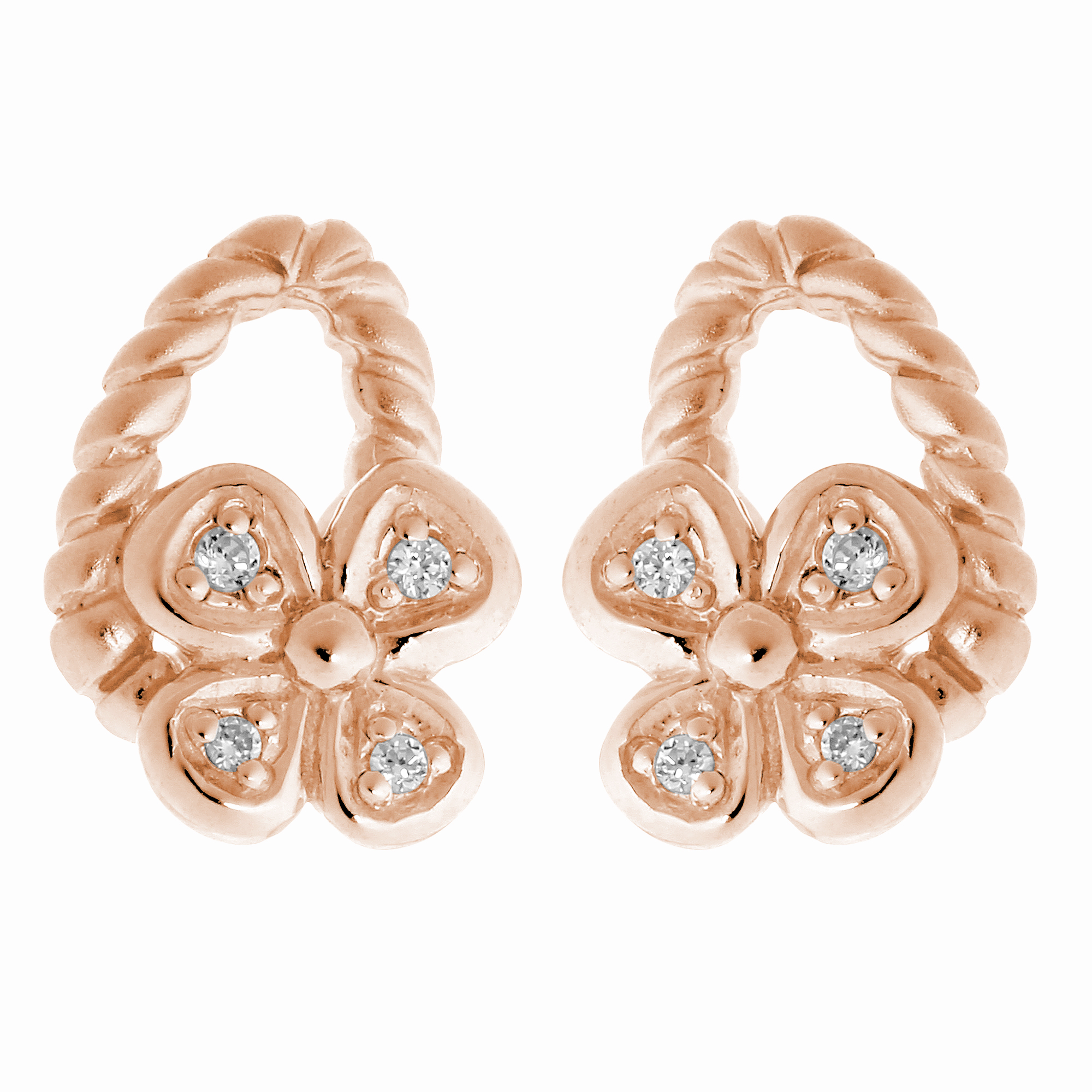 Orphelia Dames 925 Sterling Zilveren Oorbellen - Roze ZO-6020/1