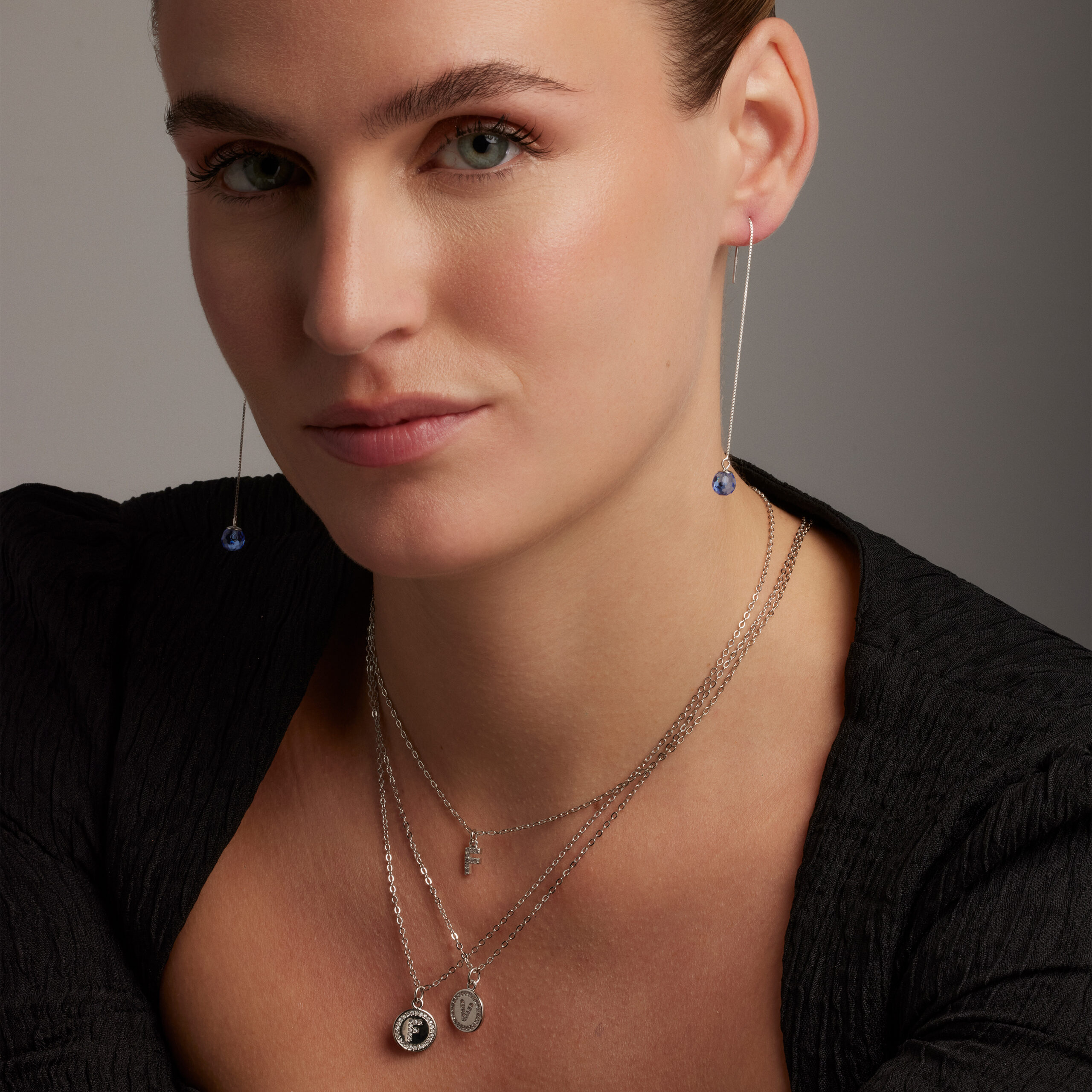 Luxenter, 925 sterling zilver en gerhodineerd aquamarijn blauwe hydrothermale kwarts oorbellen - Afbeelding 2