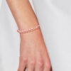 Kralen armband Zoetwater 4-5mm Rijstkorrels Roses Wit Goud 18 Karaat - Afbeelding 2