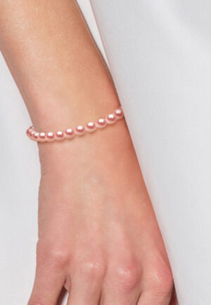 Alternative view of Kralen armband Zoetwater 4-5mm Rijstkorrels Roses Wit Goud 18 Karaat