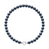 Kralen armband Zoetwater 4-5mm Ronde Zwart Wit Goud 18 Karaat