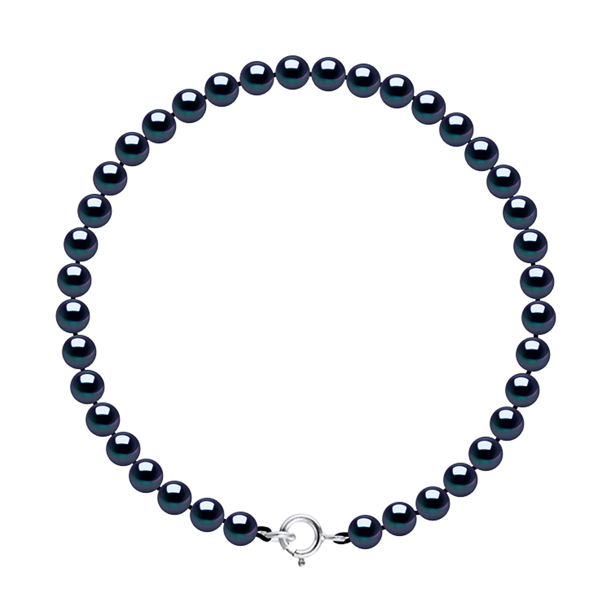 Kralen armband Zoetwater 4-5mm Ronde Zwart Wit Goud 18 Karaat