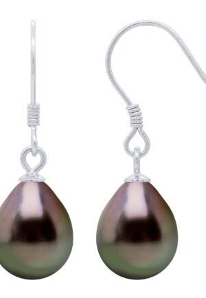 Oorbellen van Zilver 925 en Echte Cultuur Tahiti Parels Parel 9-10 mm