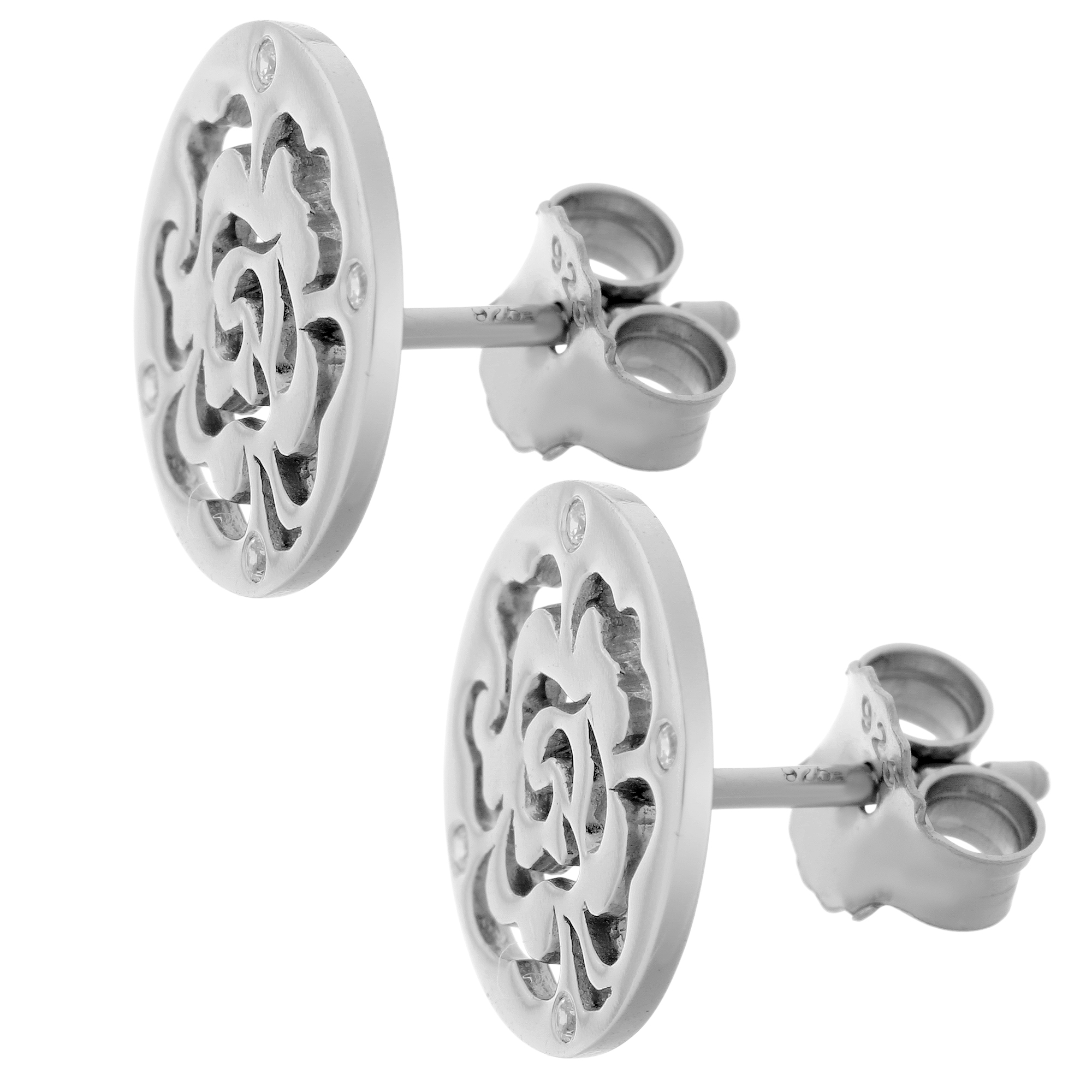 Orphelia 'Fiore' Dames 925 Zilveren Stud Oorbellen - Zilver ZO-7079