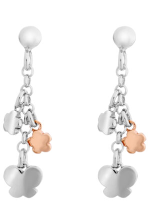 Orphelia 'Lorelei' Dames 925 Sterling Zilveren Oorbellen - Zilver/Roze ZO-7386
