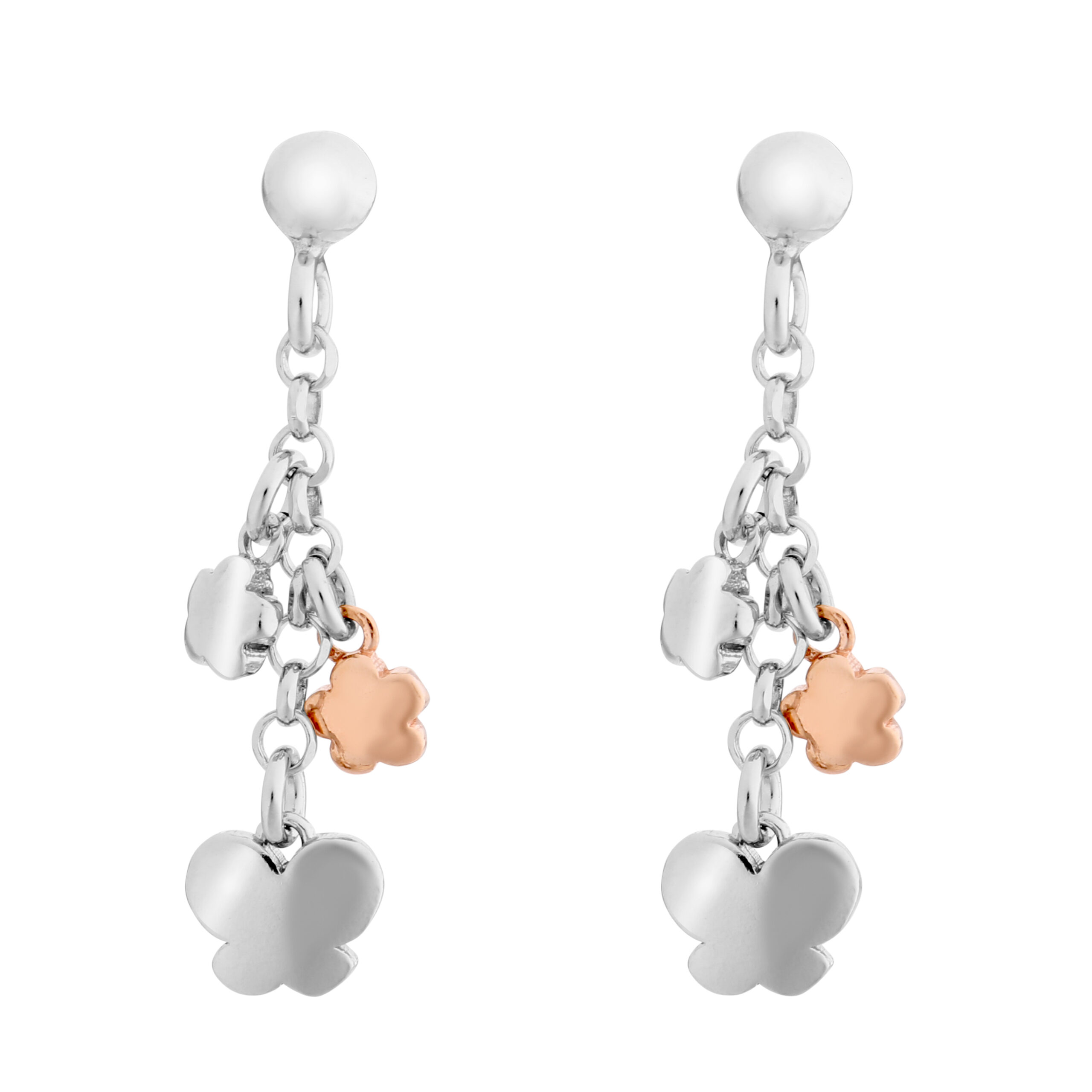 Orphelia 'Lorelei' Dames 925 Sterling Zilveren Oorbellen - Zilver/Roze ZO-7386