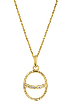 Orphelia 'Amaliada' Dames 925 Sterling Zilveren Hangertje met Ketting - Goud ZH-7572