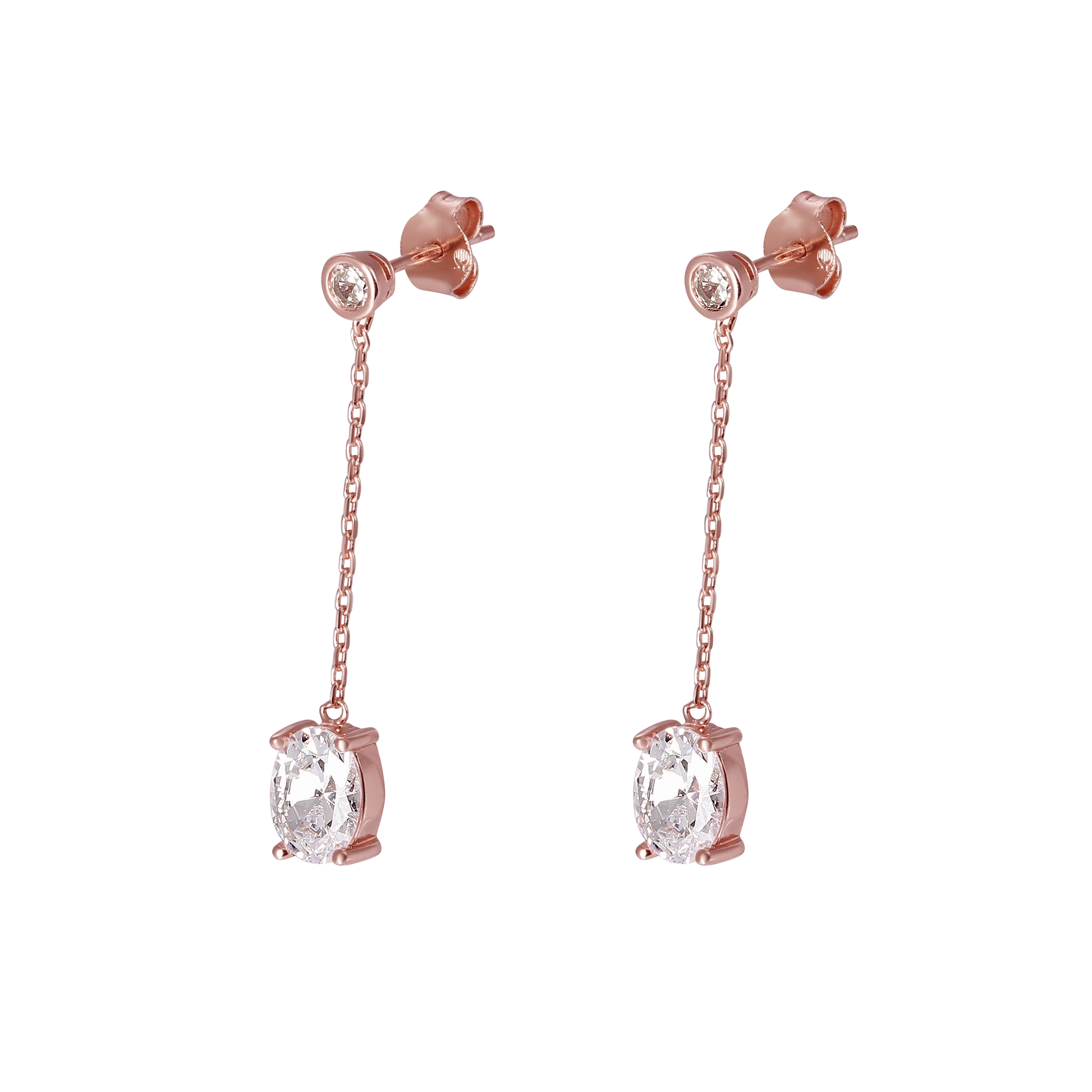 Orphelia 'Elodie' Dames Dangle Oorbellen van 925 Sterling Zilver - Roze ZO-7419