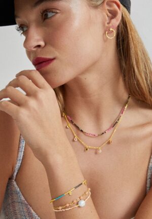 Alternative view of Luxenter armband, metaallegering ekhao en champagne zirkonia, 18K vergulde afwerking