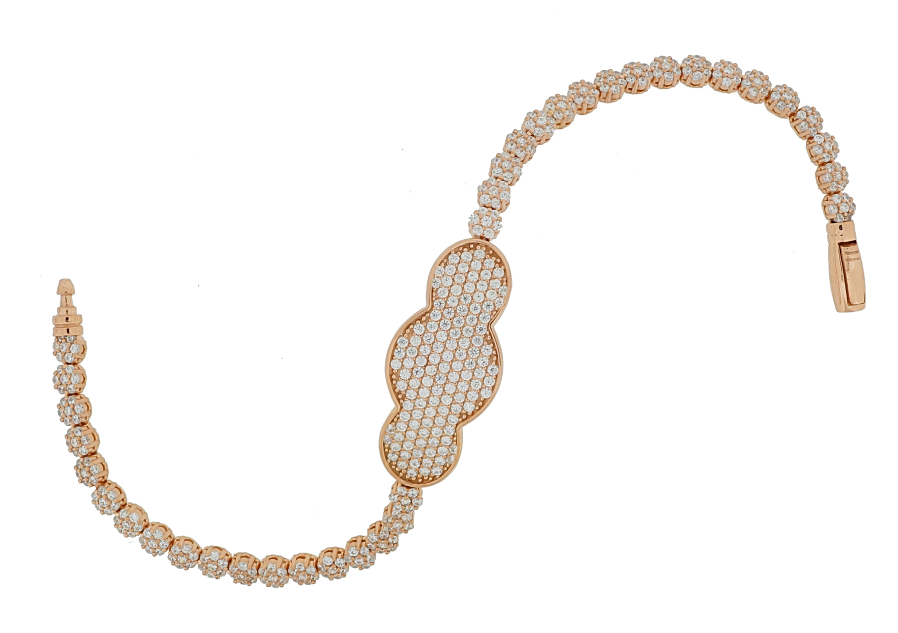 Orphelia Dames 925 Sterling Zilveren Armband - Roze ZA-6094
