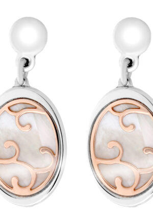 Orphelia 'Jarina' Dames 925 Sterling Zilver Oorbellen - Zilver/Roze ZO-7165