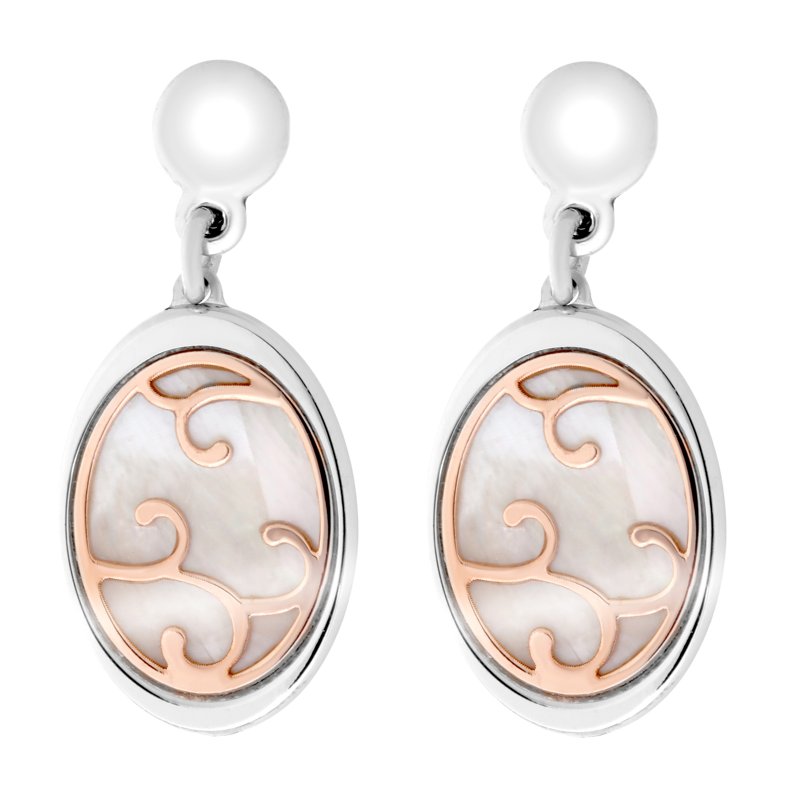 Orphelia 'Jarina' Dames 925 Sterling Zilver Oorbellen - Zilver/Roze ZO-7165