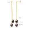 Hangers - Echte Gekweekte Tahitiaanse Parel Oorbellen 7-8 mm - Afbeelding 2