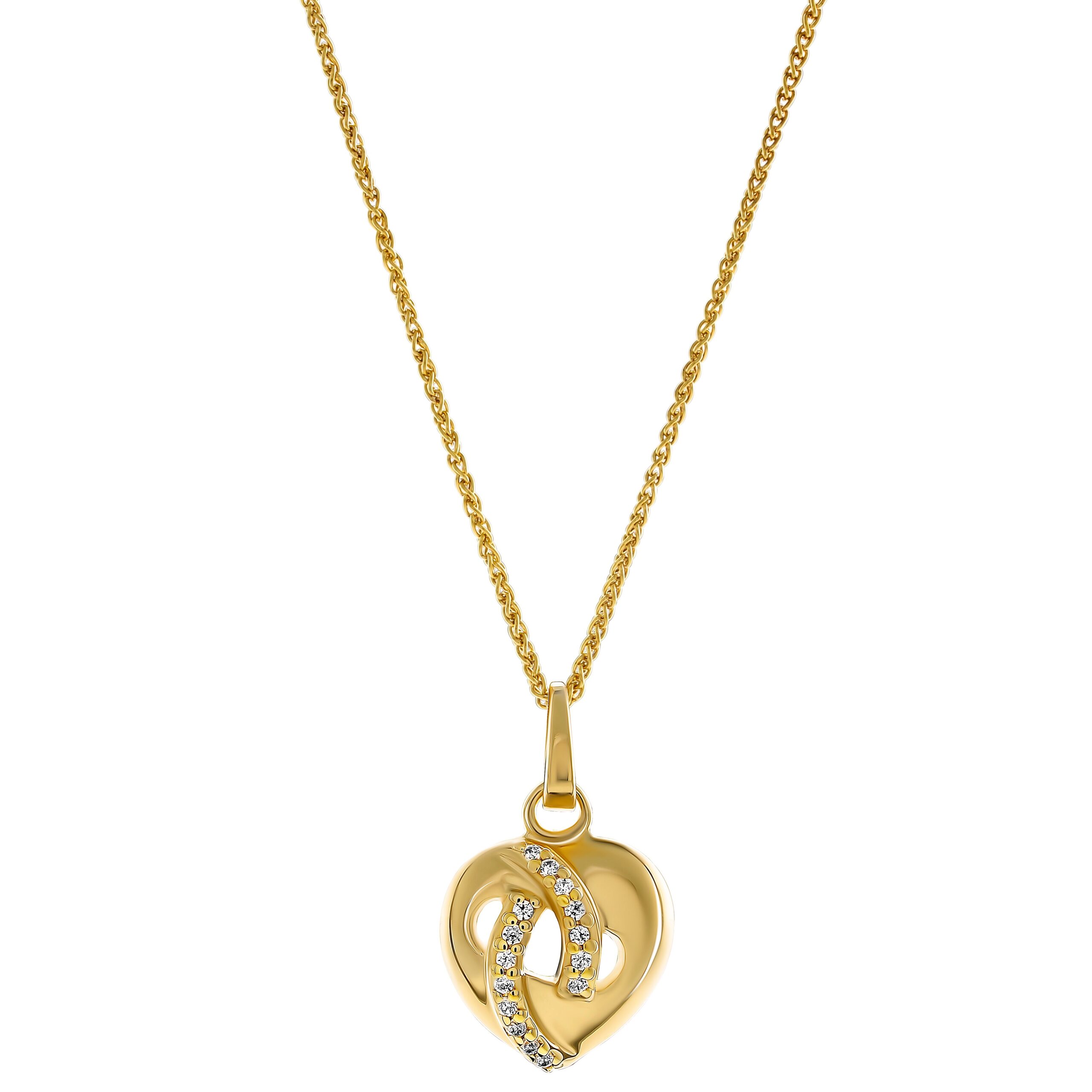 Orphelia 'Amore' Dames 925 Sterling Zilveren Hanger met Ketting - Goud ZH-7577/G