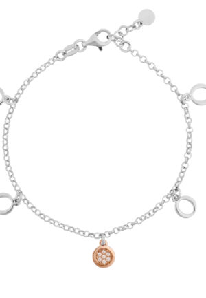 Orphelia 'Maite' Dames Armband van 925 Sterling Zilver - Zilver/Roze ZA-7376