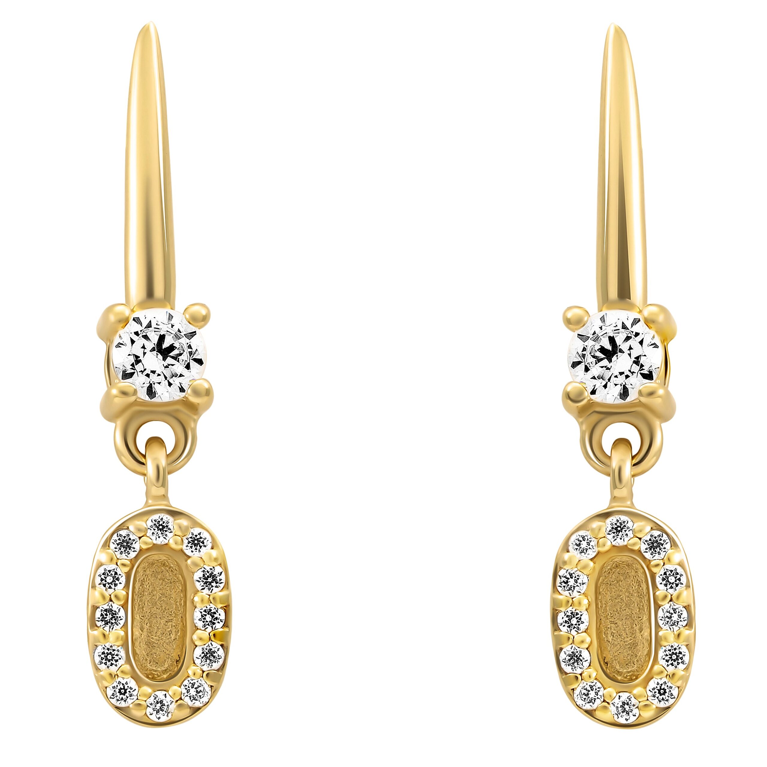 Orphelia 'Lily' Dames 925 Sterling Zilveren Oorbellen - Goud ZO-7582/G - Afbeelding 2
