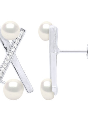 Oorbellen Strips - Echte Gecultiveerde Zoetwaterparel Knop 4-5 mm en 5-6 mm