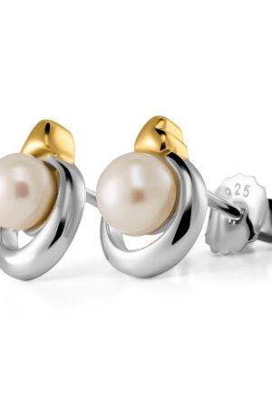 Orphelia 'Mathilde' Dames 925 Sterling Zilveren Stud Oorbellen - Zilver/Goud ZO-7510/G