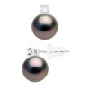 Oorbellen Prestige - Diamanten 0,04 ct - in Wit Goud 750 en Echte Gecontroleerde Tahiti Parel Ronde 8-9 mm