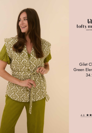 Gilet Chiara | Green Element Print
