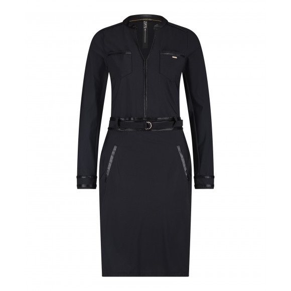 Zip73 - Zwart | Dames | Jurk | Zwart | XXL | regular | Kamst mode