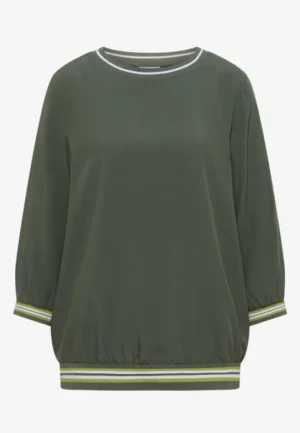Alternative view of Blouse met 3/4-mouwen en contrasterende details