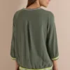 Blouse met 3/4-mouwen en contrasterende details - Afbeelding 3