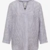 Blouse met 3/4 mouwen en gespleten hals in linnen - Afbeelding 2