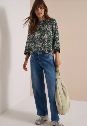 Blouse met 3/4-mouwen en print