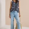 Blouse met V-hals en print