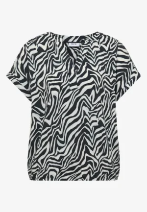 Alternative view of Blouse met gespleten hals en zebraprint