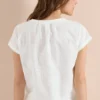 Blouse met hangende schouder en borduursel - Afbeelding 3