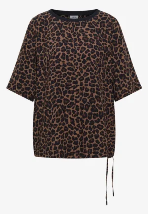 Alternative view of Blouse met korte mouwen en luipaardprint