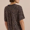 Blouse met korte mouwen en luipaardprint - Afbeelding 3