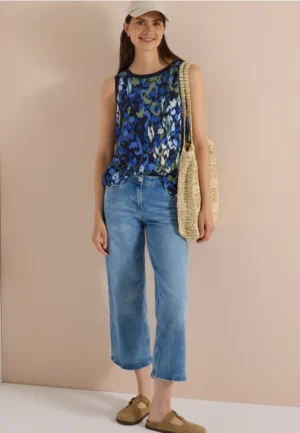 Blouse met ronde hals en print