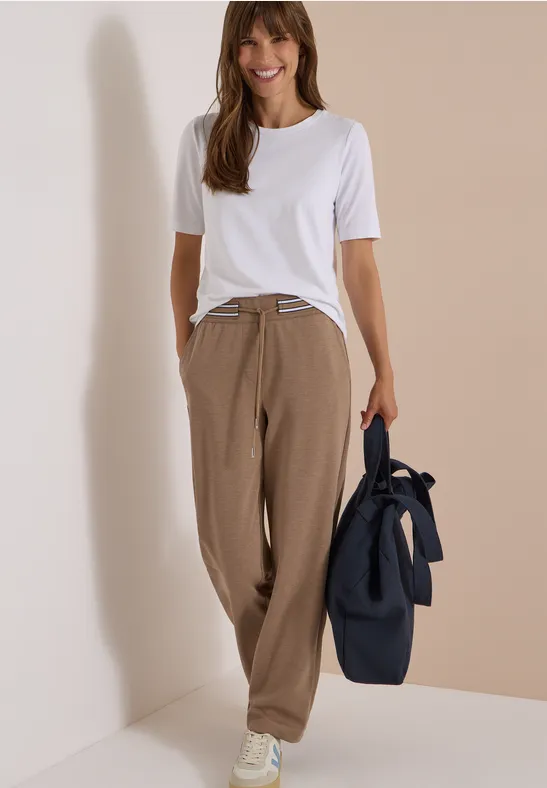 Broek met High Waist en Straight Leg pijpen