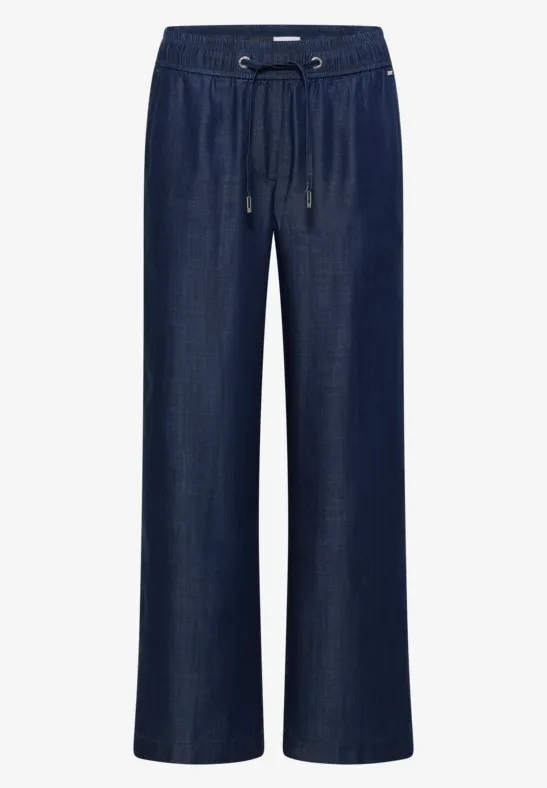 Broek met Wide Leg pijpen in denimlook - Afbeelding 2