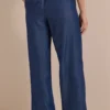 Broek met Wide Leg pijpen in denimlook - Afbeelding 3