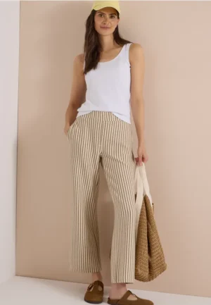 Broek met Wide Leg pijpen in gebreide look