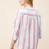 Gestreepte blouse met gespleten hals - Afbeelding 3